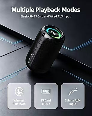 ZEALOT M2 Portable Bluetooth Speaker | 360° Surround HIFI Sound, RGB Lights, 1800mAh Battery, Outdoor Wireless Speaker