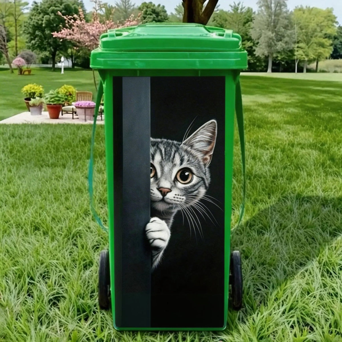 ⚡ Creative Trash Can Sticker with Colourful Cartoon