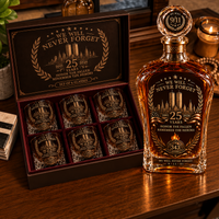 750ml Memorial Decanter + 6 Glasses Gift Set
