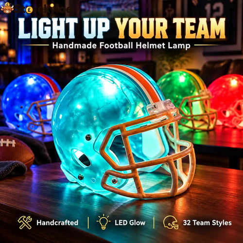 HOT SALE🏈 Handmade Football Helmet Lamp – LED Team Fan Cave Light with 32 Team Styles