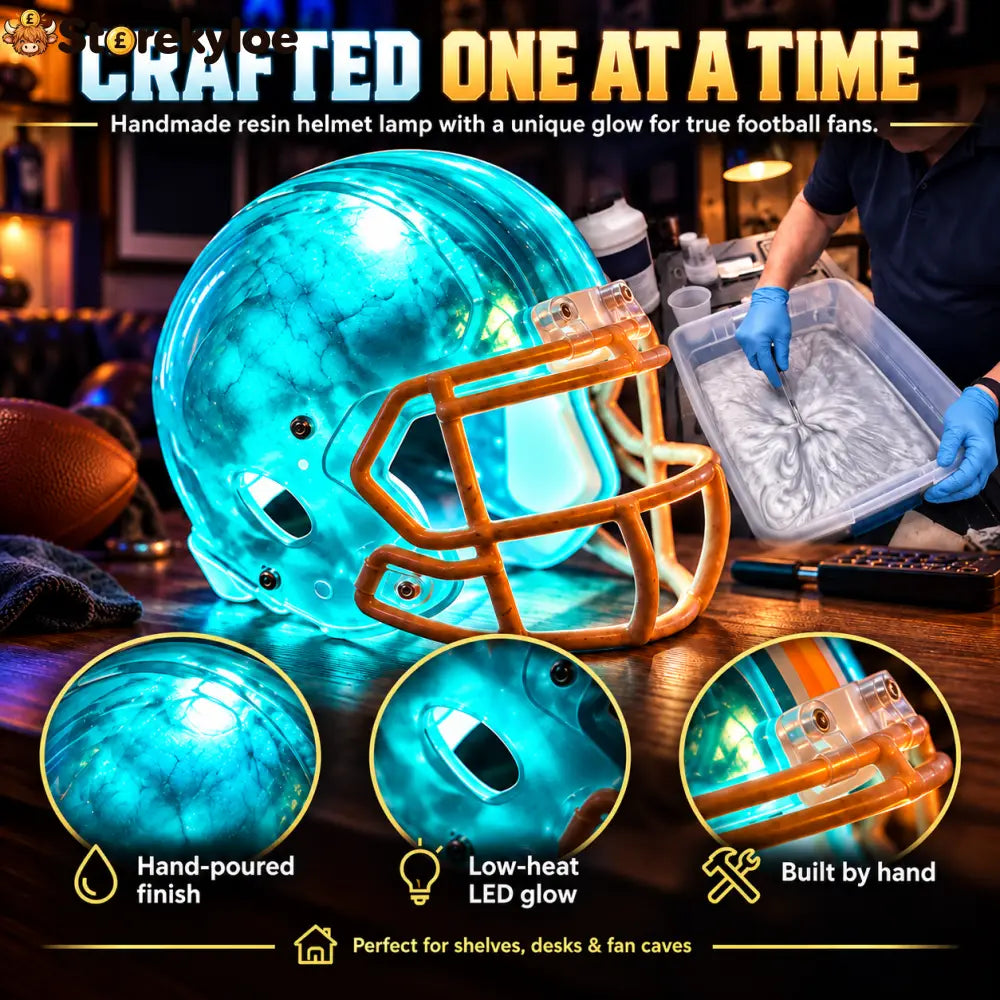 HOT SALE🏈 Handmade Football Helmet Lamp – LED Team Fan Cave Light with 32 Team Styles