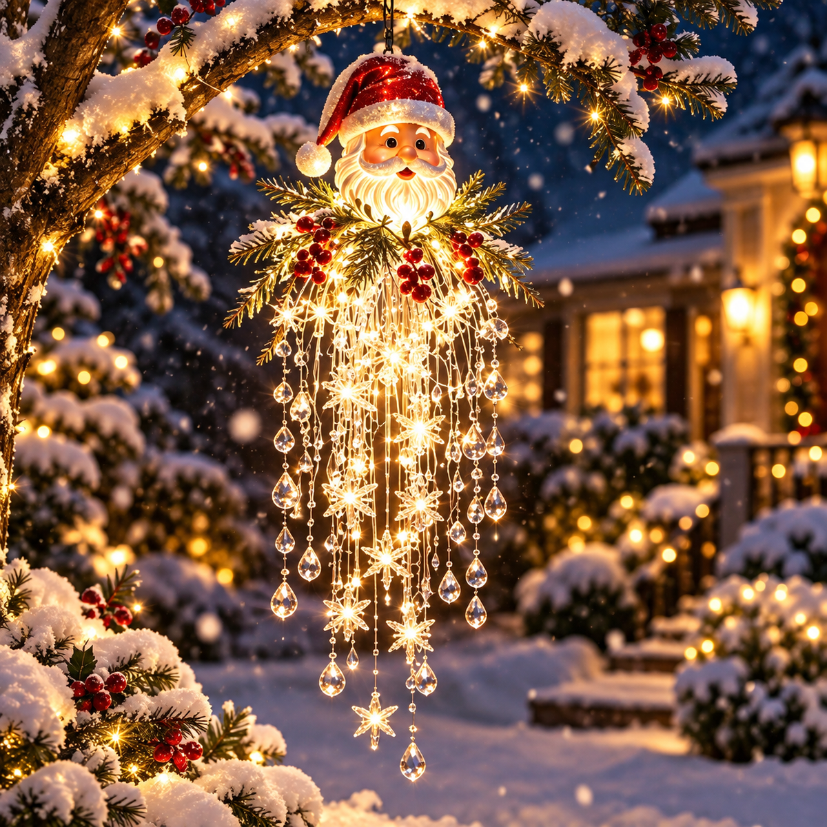 ❄️✨Crystal Cascade Christmas Snowflake LED Hanging Light✨