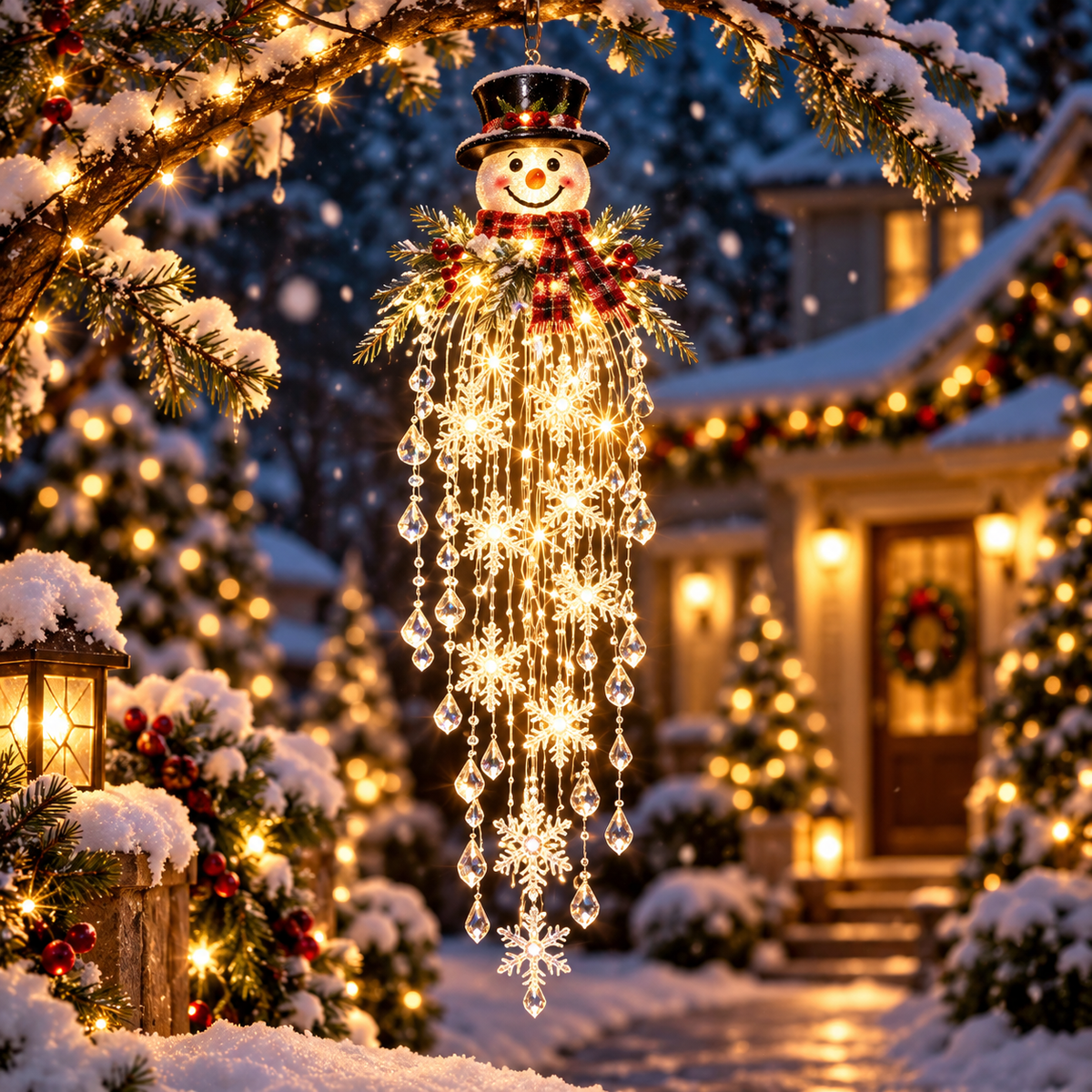 ❄️✨Crystal Cascade Christmas Snowflake LED Hanging Light✨