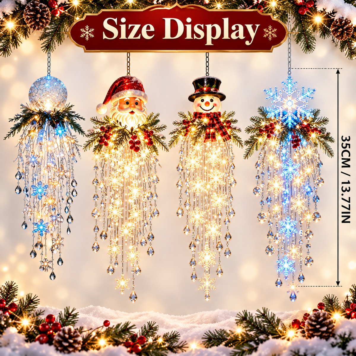 ❄️✨Crystal Cascade Christmas Snowflake LED Hanging Light✨