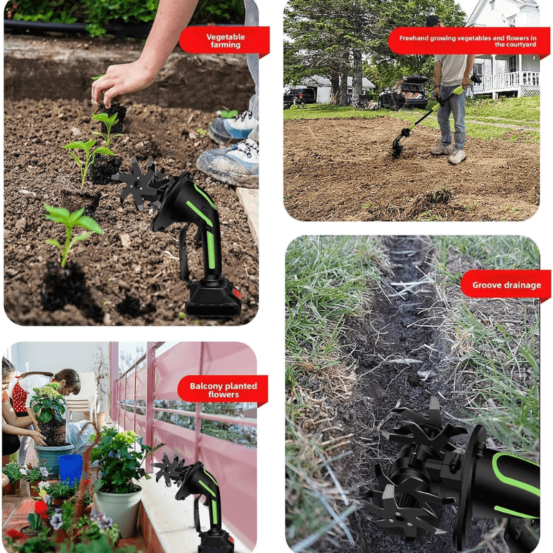 Arviennes™ Multifunctional 2-in-1 Cordless Tiller & Cultivator with Telescopic Pole