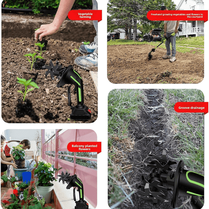 Arviennes™ Multifunctional 2-in-1 Cordless Tiller & Cultivator with Telescopic Pole