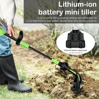 Arviennes™ Multifunctional 2-in-1 Cordless Tiller & Cultivator with Telescopic Pole