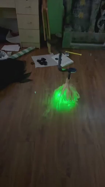 🧹Magical Animated Witch Broom, Built‑in Lights, Music & Swinging Motion