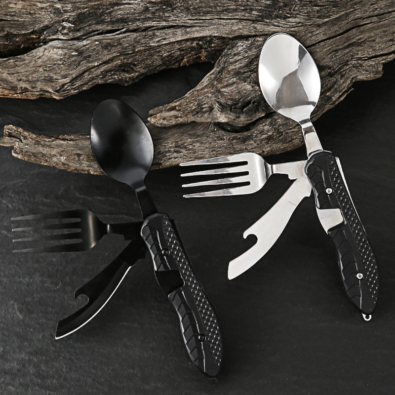 🎉Surprise 50% off！🏕️Must-have for outdoor trips 🍴🥄4-In-1 Outdoor Folding Multifunctional Tableware