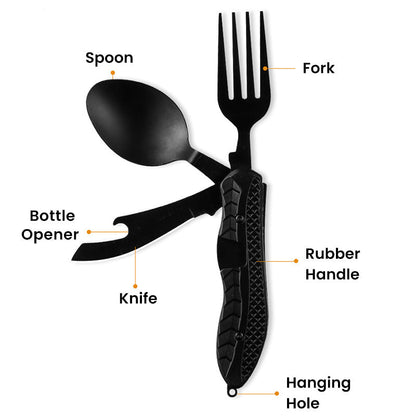 🎉Surprise 50% off！🏕️Must-have for outdoor trips 🍴🥄4-In-1 Outdoor Folding Multifunctional Tableware