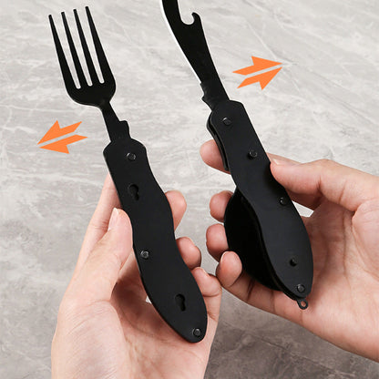 🎉Surprise 50% off！🏕️Must-have for outdoor trips 🍴🥄4-In-1 Outdoor Folding Multifunctional Tableware