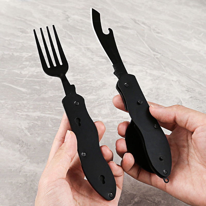 🎉Surprise 50% off！🏕️Must-have for outdoor trips 🍴🥄4-In-1 Outdoor Folding Multifunctional Tableware