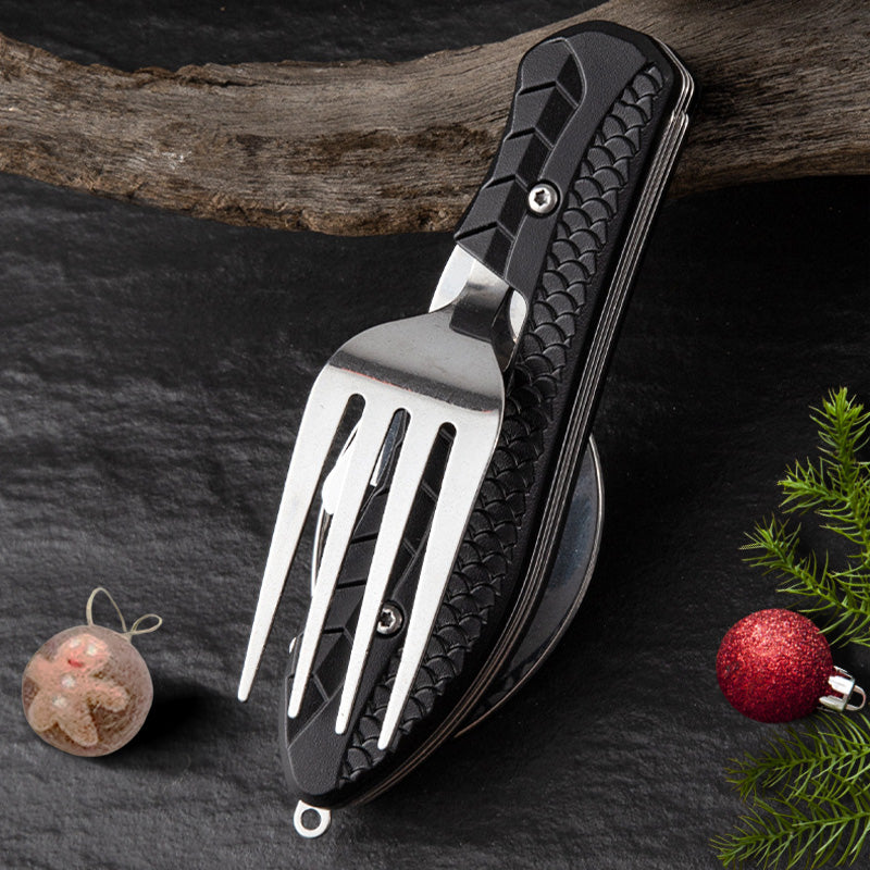 🎉Surprise 50% off！🏕️Must-have for outdoor trips 🍴🥄4-In-1 Outdoor Folding Multifunctional Tableware