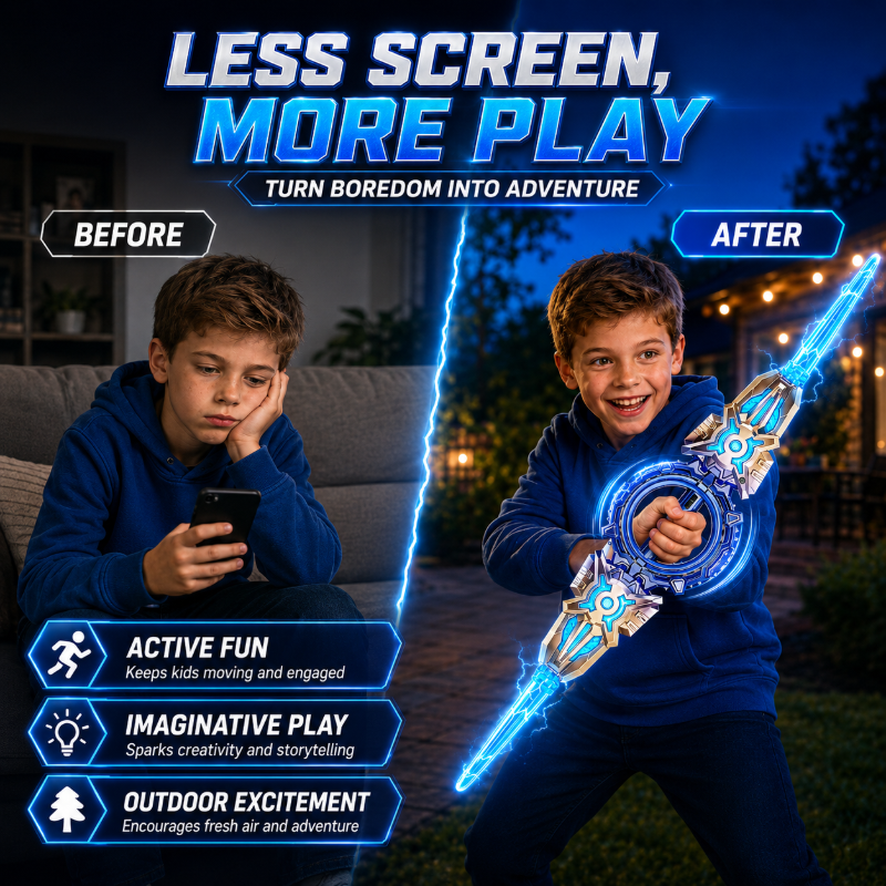 ⚡ 360° Spinning Extendable Light-Up Double-Blade Toy